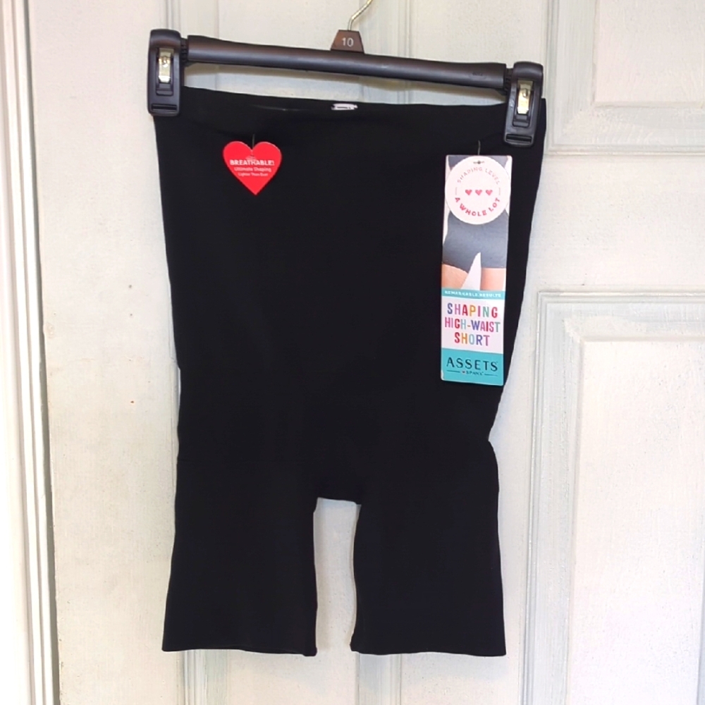 Assets by Spanx Black Shaping High-Waist Shorts